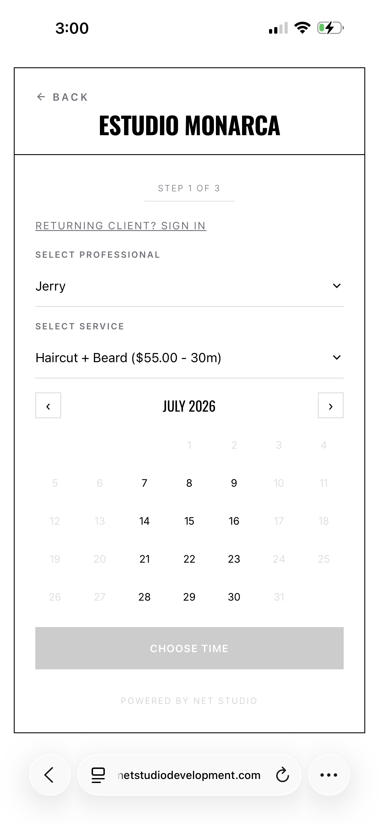 Booking Flow