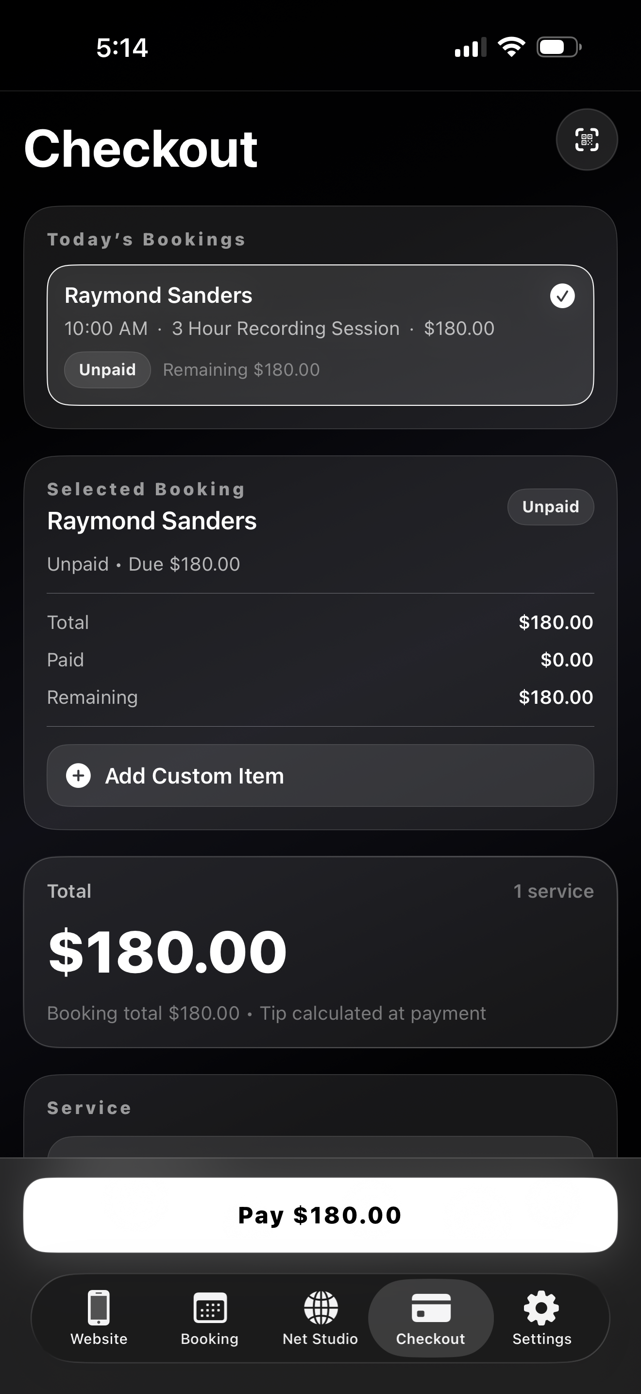 Net Studio payment dashboard